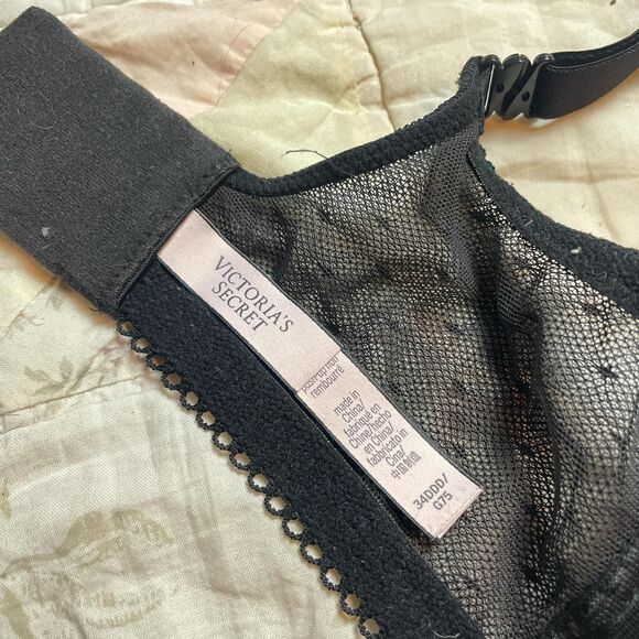 victoria’s secret gothic lace non padded push up balconette bra size 34DDD - Picture 6 of 6